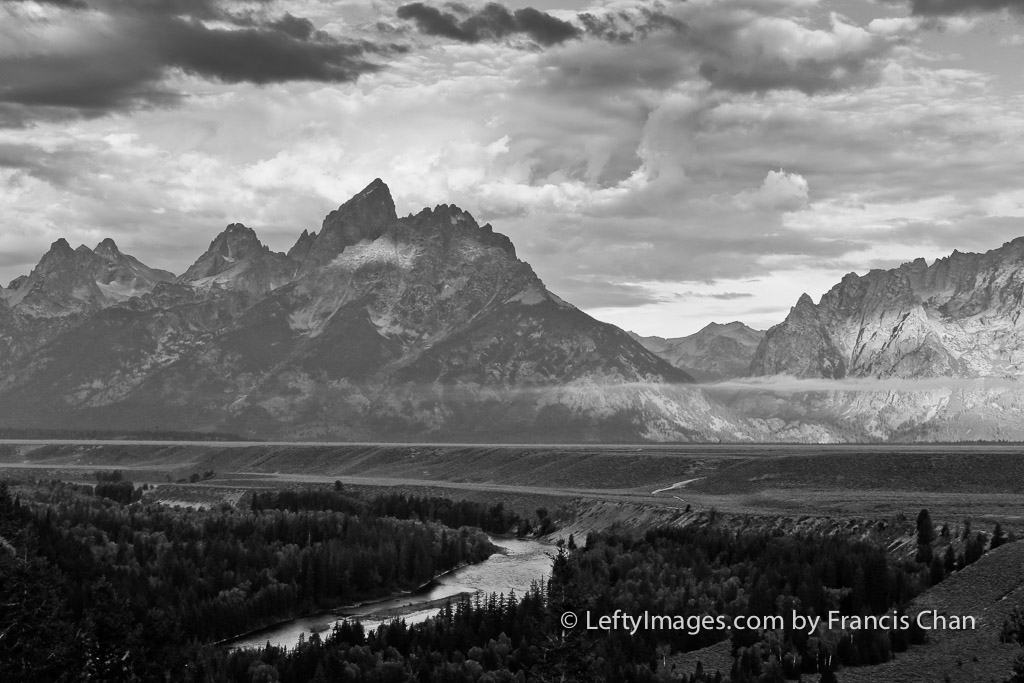 At Grand Tetons National Park, Snake River Overlook in Wyoming.
